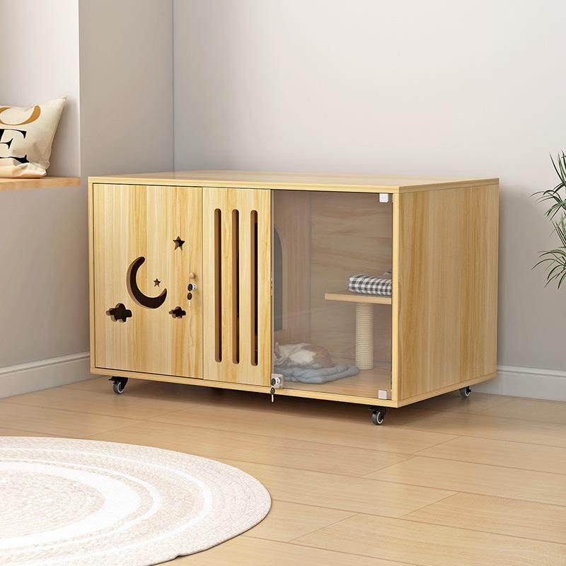 猫别墅电视柜四季半封闭式猫柜横向猫屋大空间猫柜子室内家用猫窝