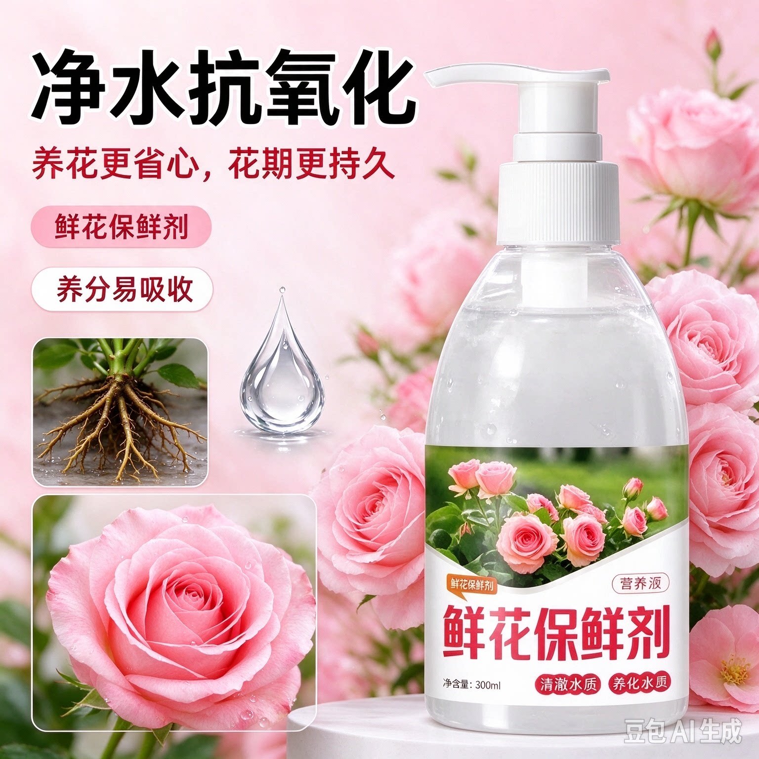 家用净化鲜花保鲜剂水培通用型延长插切花花期祛味芳香剂XZ