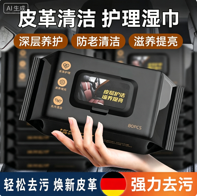 【下单立减50】汽车内饰镀膜湿巾中控台塑料座椅皮革保养清洁WL2