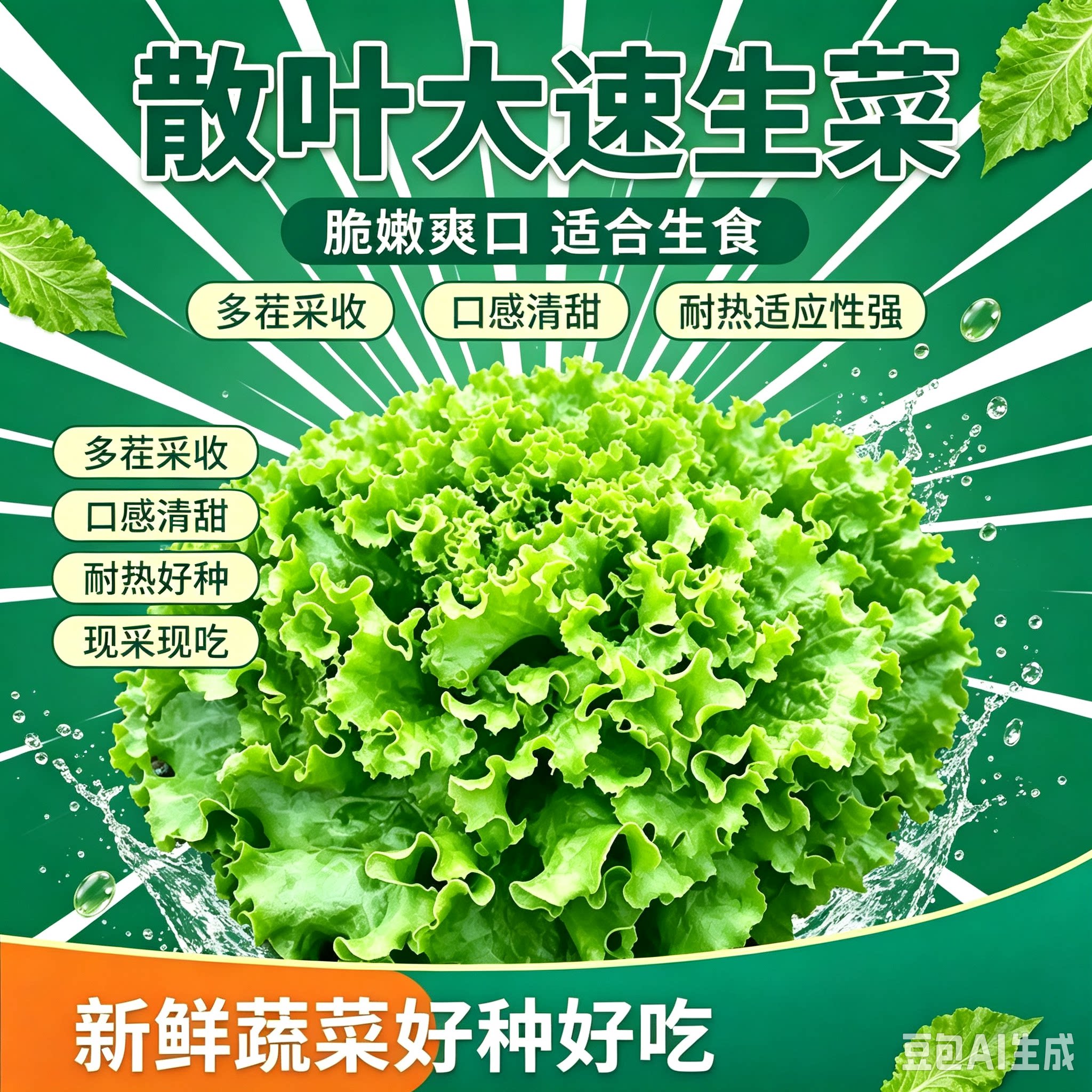 【大速生菜种子】生菜沙拉菜生吃脆甜阳台盆栽小院种植农家种子XZ