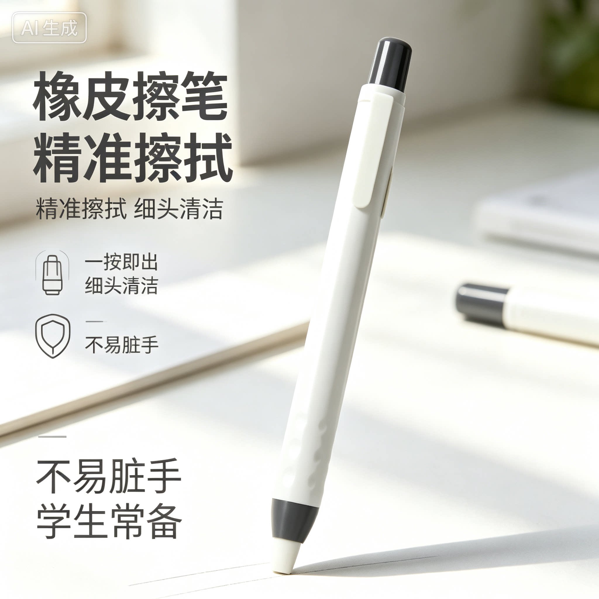 【老师推荐】按动磨砂橡皮笔多种字迹修改擦除学生橡皮擦笔JH
