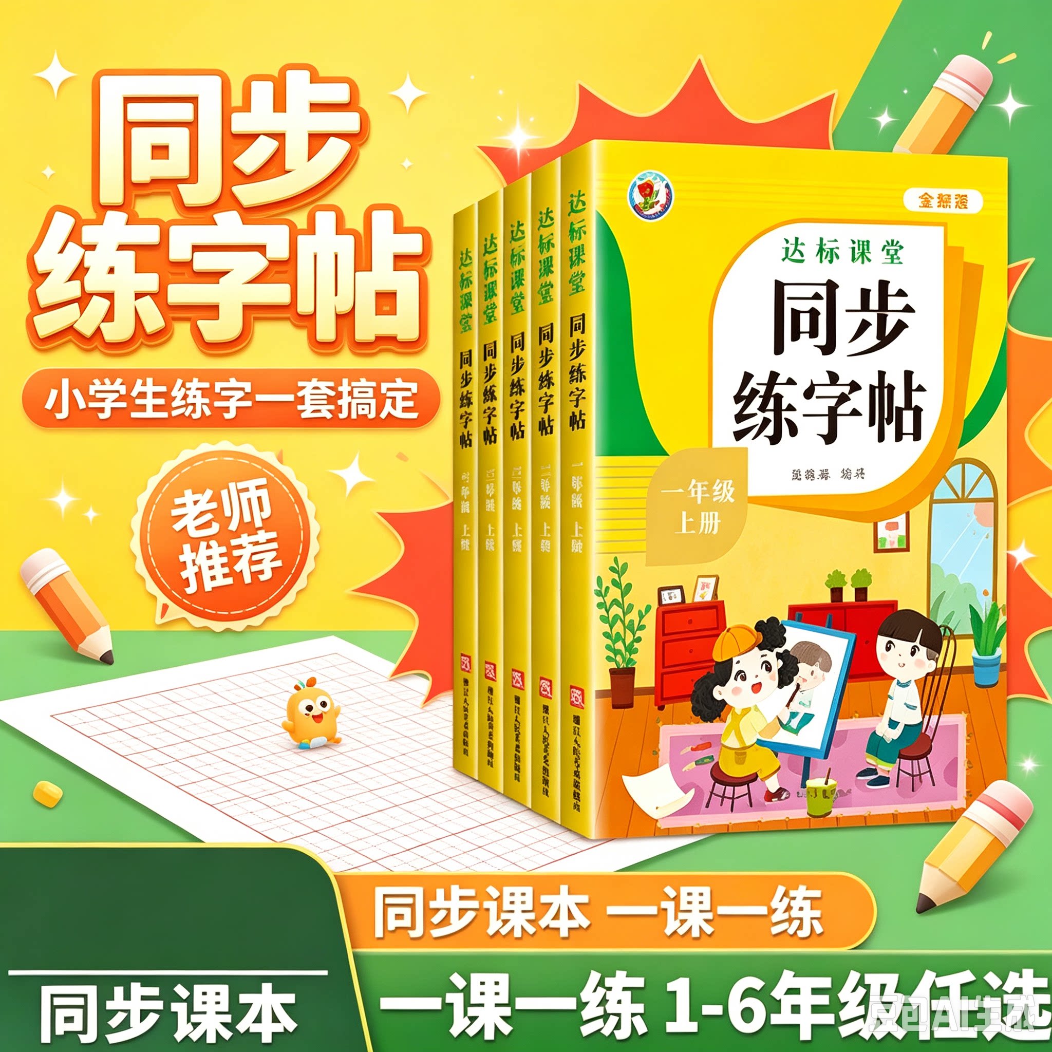 2026同步练字帖上册小学语文人教版课本描红练习一二类字XZ