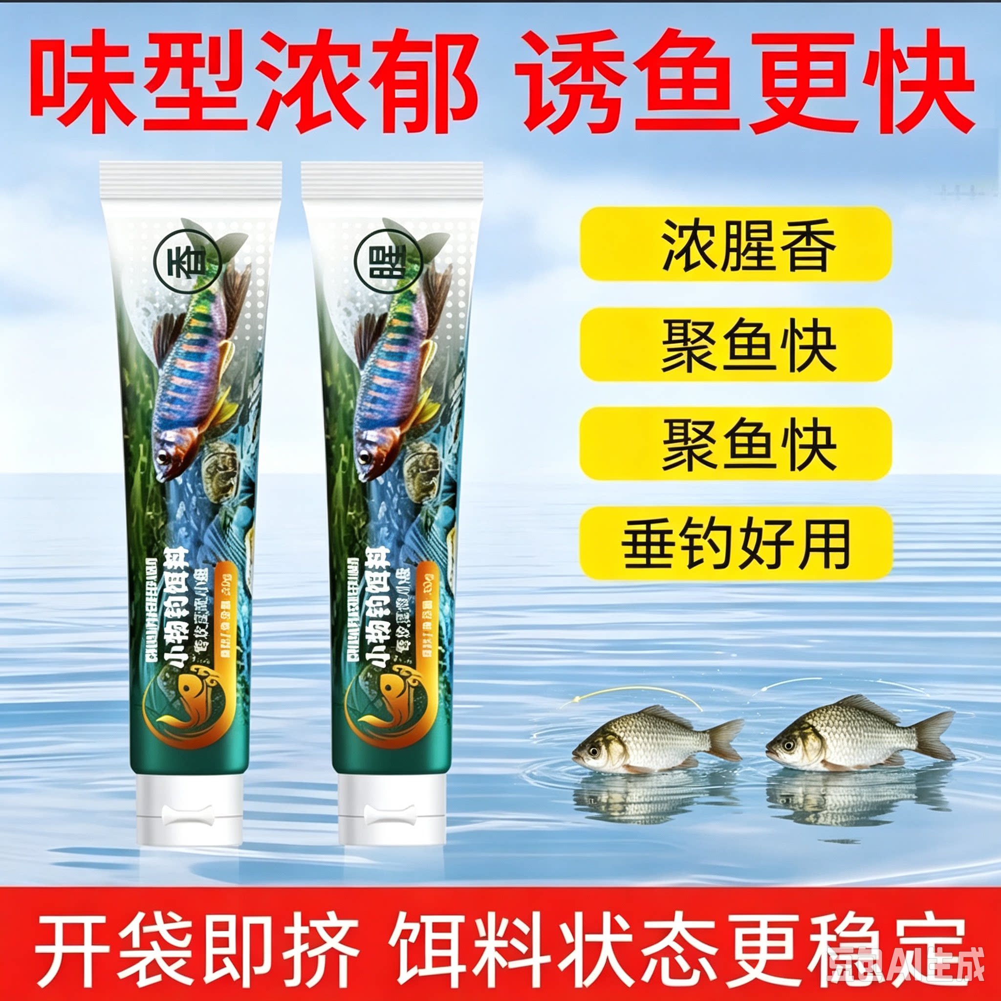 免拌免揉小物钓专用溪流钓牙膏饵料直接挂钩懒人鲫鱼石斑白条JH