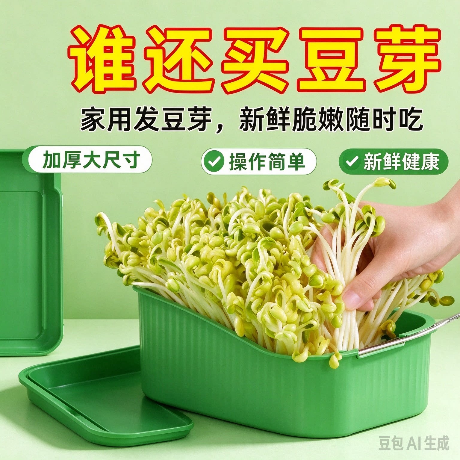 绿色专用盆无土栽培种植盘发豆芽全套育苗盘塑料培育发花生芽盆XZ