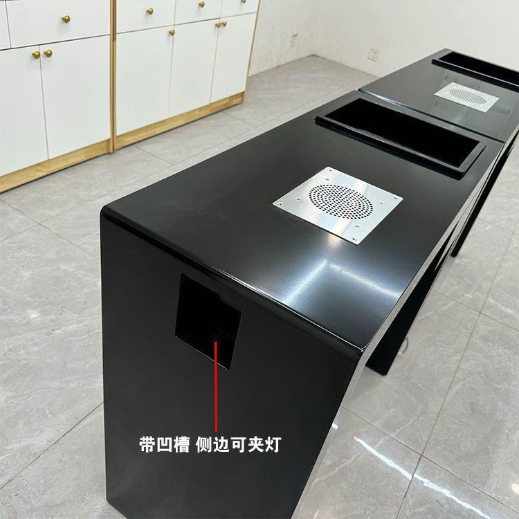 黑色美甲店装修烤漆日式简约美甲桌椅单双人双层收纳吸尘器美甲台