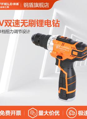 钢盾S700102充电式电钻多功能手电钻双速水电工无刷锂电电钻16V