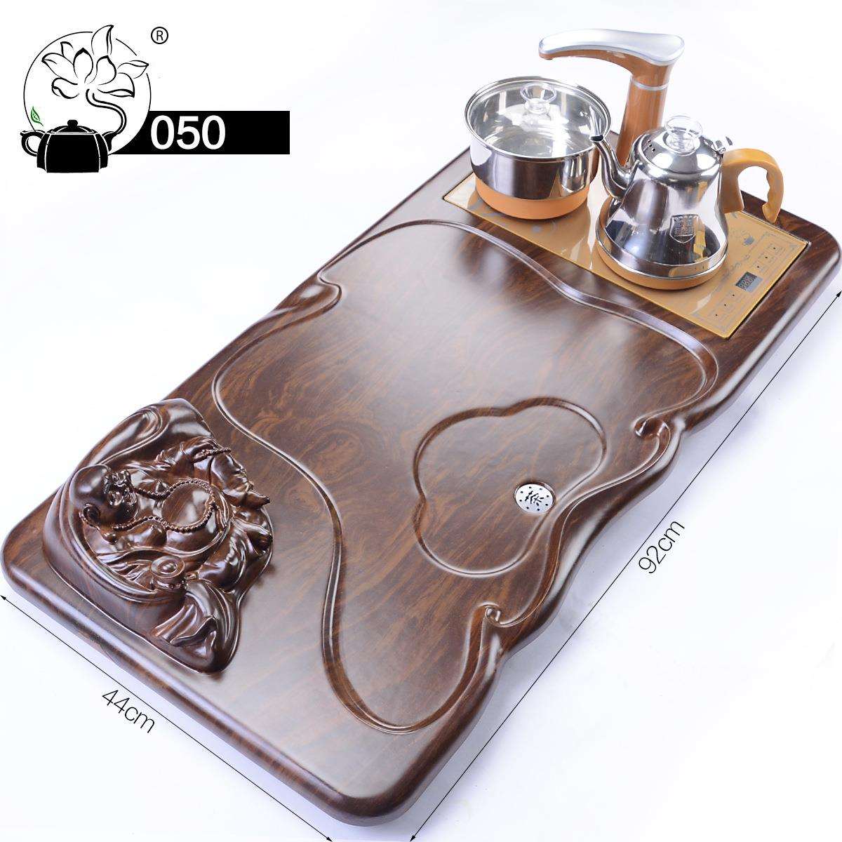 050家用茶具配件排水实木茶盘四合一套装茶台全自动电磁炉茶托盘