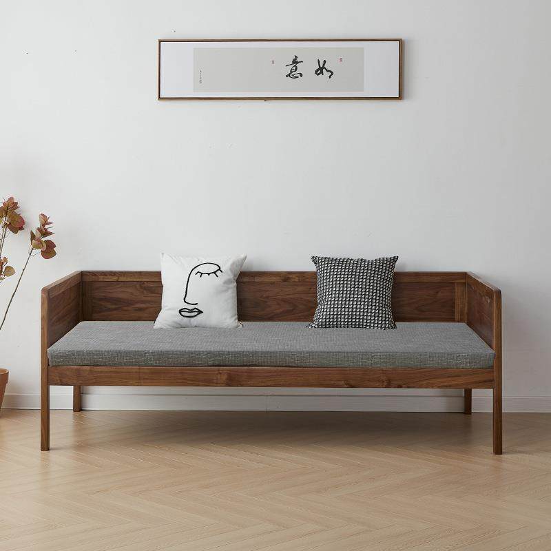 新中式黑胡桃木罗汉床全实木小户型沙发现代简约轻奢型极简禅意床