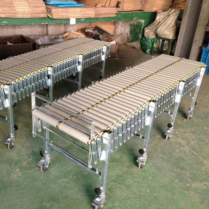 非电动伸缩滚筒机PCV辊筒输送机不锈钢滚筒输送线快递伸缩线