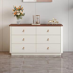 轻奢奶油风斗柜收纳柜一体卧室床尾柜客厅储物柜靠墙收纳五斗八斗