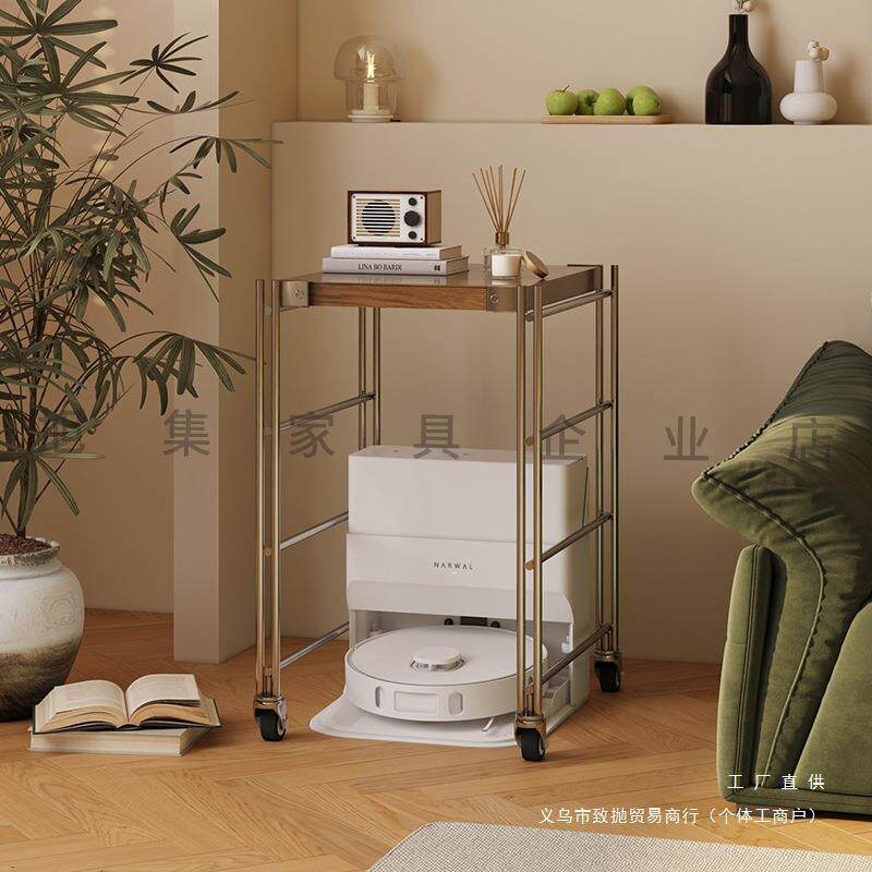 扫地机器人置物架可移动展示架云鲸上方基站柜下空式猫砂盆收纳架