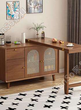 CSP2实木餐桌日式折叠餐桌椅组合小户型长方形简约现代家用饭