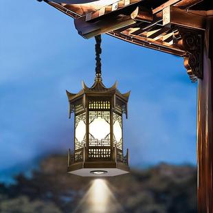 茶室新中式吊灯仿古带射灯凉亭屋檐户外民宿玄关过道高级氛围灯具