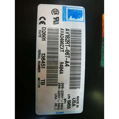 AV182RT-067-A4AVA2490ZXT泰康R404AR507活塞式压缩机