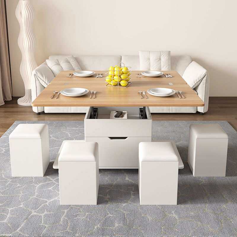 升降茶几餐桌两用北欧小户型简约现代客厅创意家具多功能折叠茶几