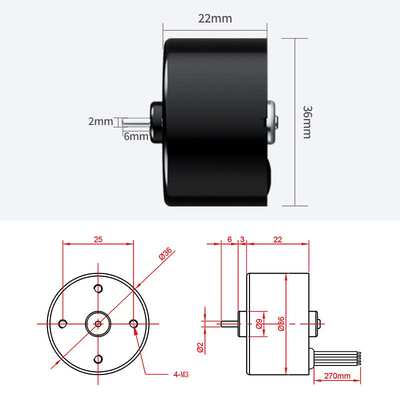 12V无刷电机BLDC3525直流高速静音24V微型可调速正反转电动机马达