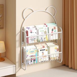 飘窗书架置物架挂墙上儿童绘本收纳架宝宝简易超薄铁艺窗台省空间