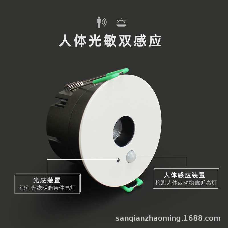 LED人体感应射灯嵌入式楼梯入户过道玄关高显防眩