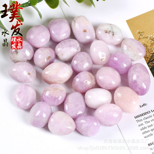 紫锂辉滚石大颗粒紫锂辉打磨石鱼缸石景观装饰
