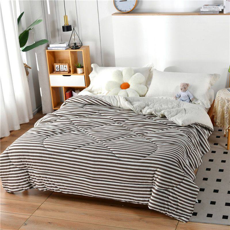 天竺棉全棉四季冬季特厚被子可水洗可机洗针织棉夏凉被被芯