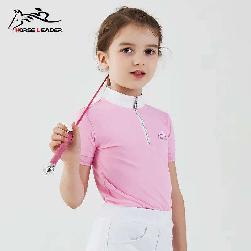 夏季短袖马术T恤儿童马术服装女童骑马服装马术装备短袖POLO衫款