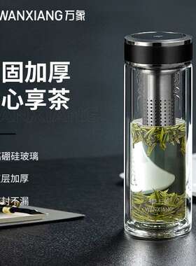 万象单层玻璃杯防烫茶水分离泡茶杯双层男女士车载便携U52/V53GL