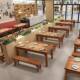 实木椅餐桌商客用餐饮桌火908化锅家具饭店面馆快餐食堂吃饭桌子
