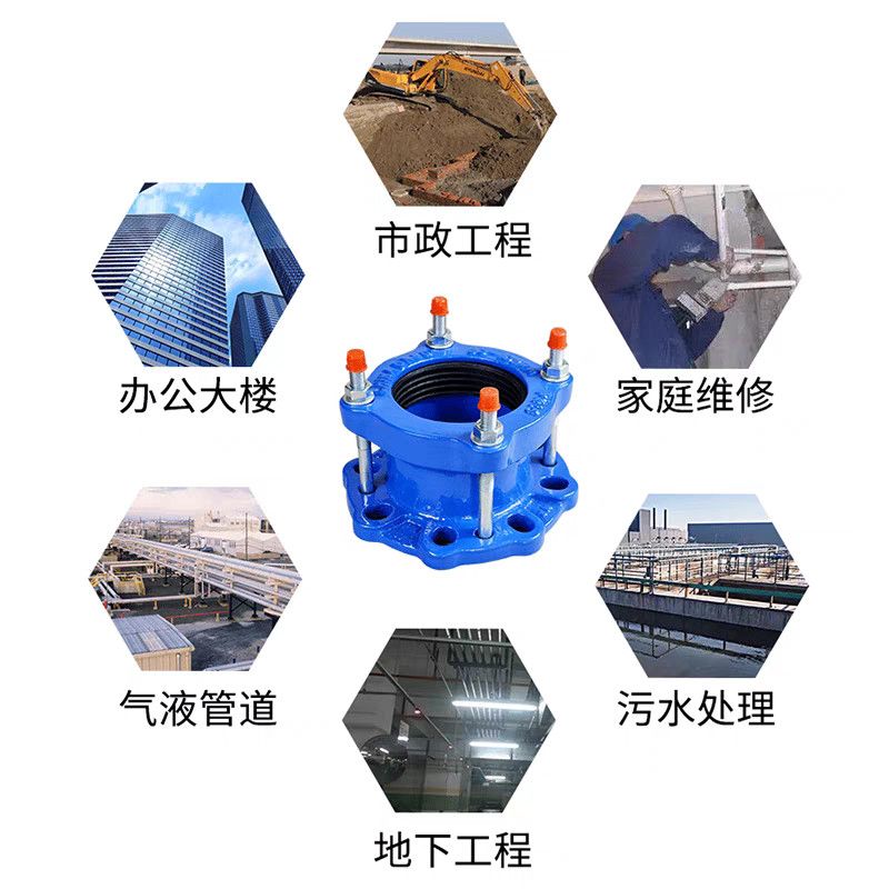 广范围法兰接头pe管道快速接头哈夫节抢修接头法兰万能连接器