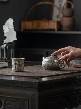 鎏银功夫茶具套轻奢家用茶茶杯送长辈壶领装导套新82480年礼物茶