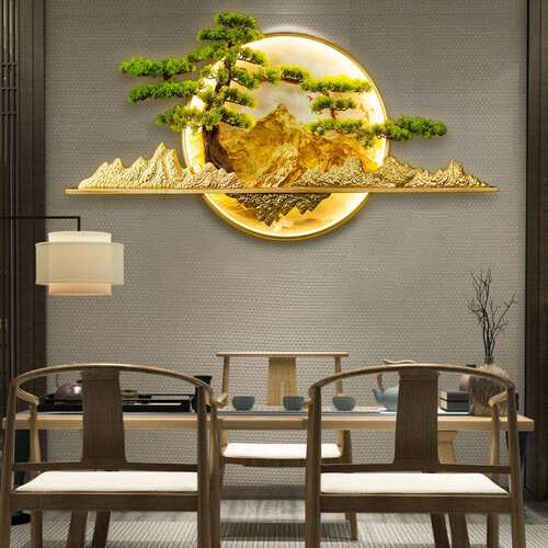 新中式迎客松装饰画客厅玄关禅意壁挂创意沙发电视背景墙壁饰壁画