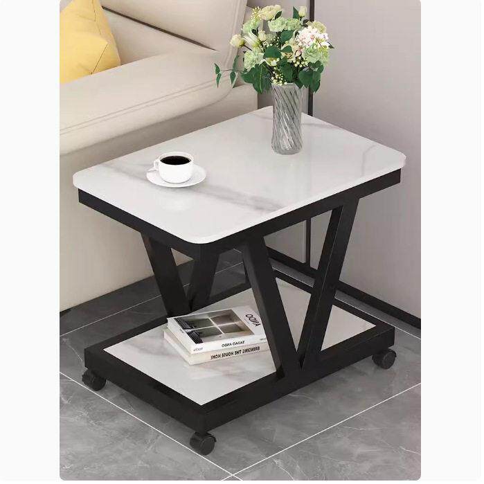 沙发带边柜移侧边柜奢岩板边几角几小桌子简约现985可动小轻茶几