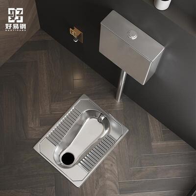 49334不锈蹲便器水箱套装蹲坑0式一体便器公共厕所蹲便大池防钢臭
