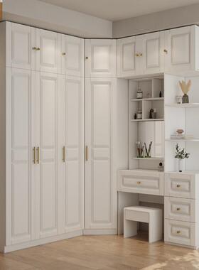 白色#轻家奢#衣帽间大衣橱卧$衣柜用室转%角一体收纳大容量MPJ衣