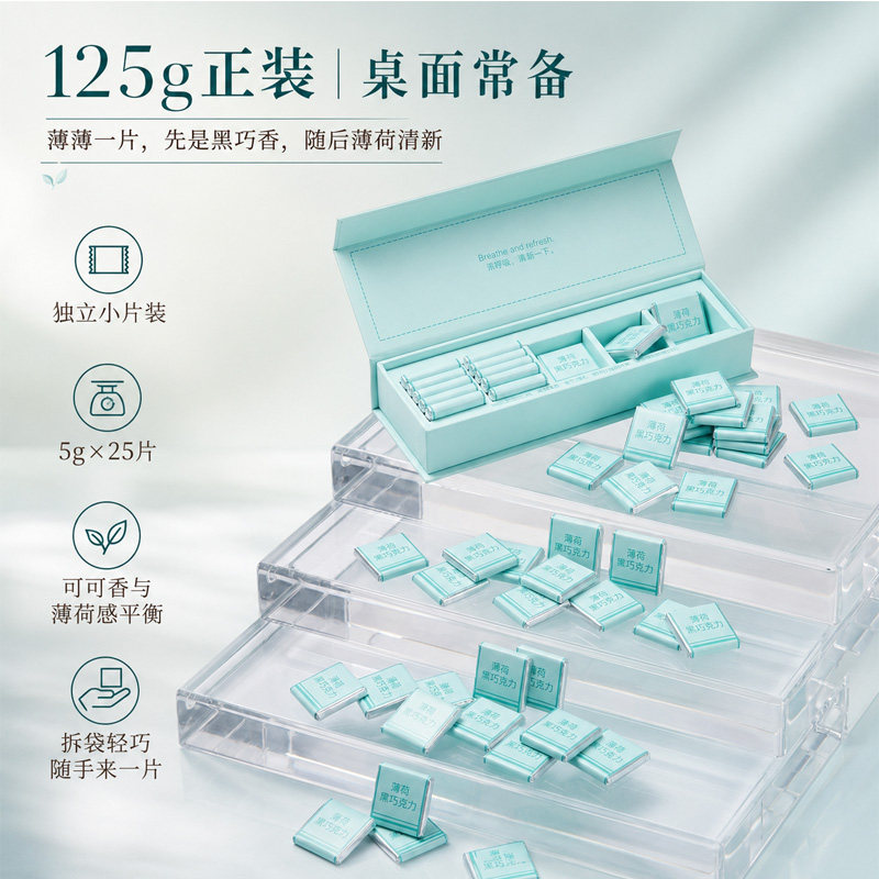 【工位常备】金薄薄甜薄荷黑巧克黑巧克力