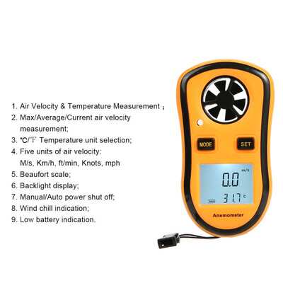 标智GM8908数字式风速计航海气象测风仪手持风速风温表Anemometer
