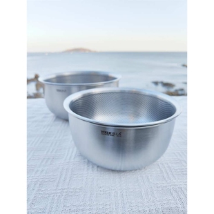 VE 18-10不锈钢洗米菜漏盆套装加厚沥水篮家用厨房和面打蛋盆汤盆