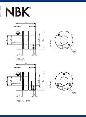 NBK XHW-64C膜片型标准联轴器 伺服马达连轴器 可开键槽三木ktr-1