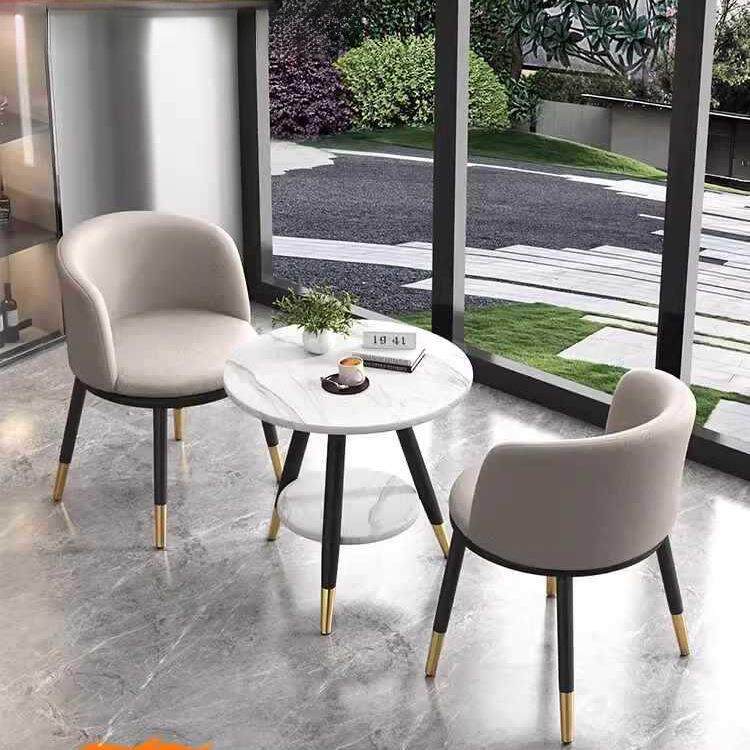 阳台小茶桌2025新款小型网红休闲圆桌茶几椅子组合套装接待洽谈桌