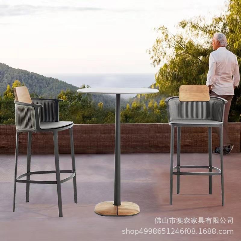 户外吧台桌椅组合网红酒吧咖啡厅高脚凳桌椅阳台休闲吧椅露天桌椅