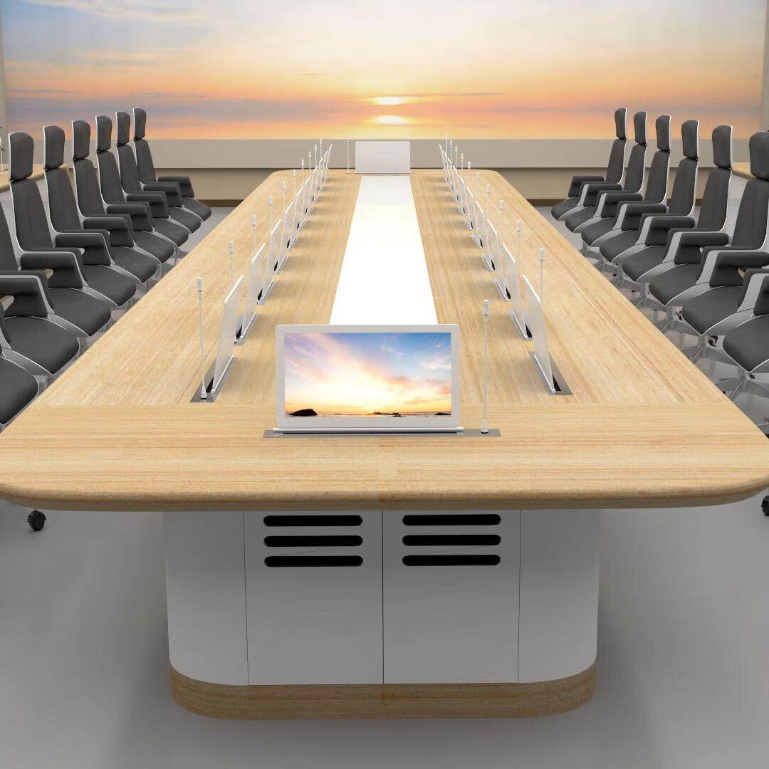 烤漆会议桌长桌无纸化会议桌智能电脑升降屏显示器办公桌控制台,商业/办公家具,会议桌,淘宝优惠券,粉丝福利购,淘宝优惠卷