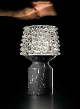 意大利Barovier&Toso高档别墅客厅轻奢卧室装饰大理石水晶台灯