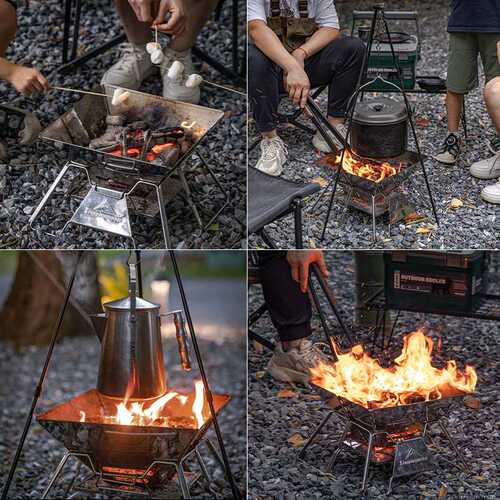 柯曼轻便烧烤炉户外不锈钢木炭烤肉烤串折叠炉露营野餐便携焚火架