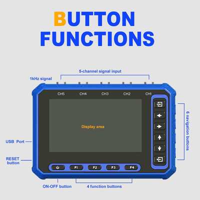突特TOOLTOP 手持五通道示波器OS-5C数字式1MHZ带宽3M采样率便携