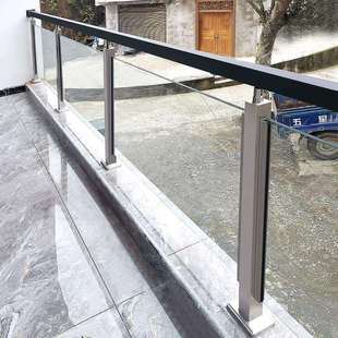 玻璃楼梯扶手室内家用简约不锈钢立柱免打孔护栏阳台扶手栏杆自装