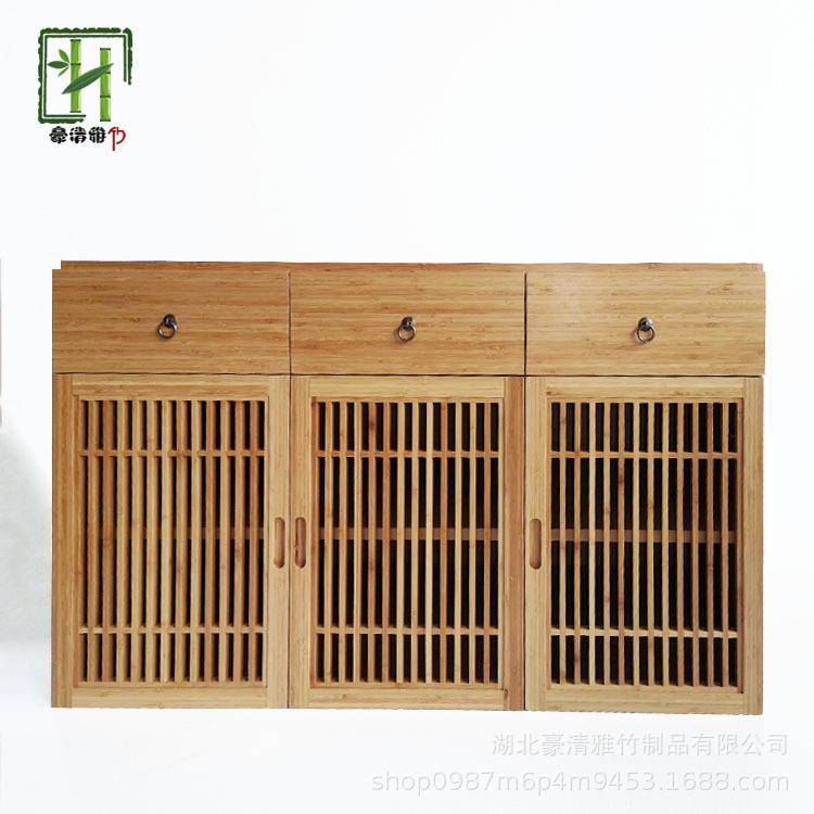 立豪竹家具厂竹制茶柜竹餐边柜竹茶水柜普洱茶柜茶空间家具