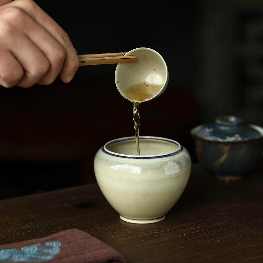 景德镇手工茶洗仿宋陶瓷手作建水渣斗水盂茶洗茶道茶具配件