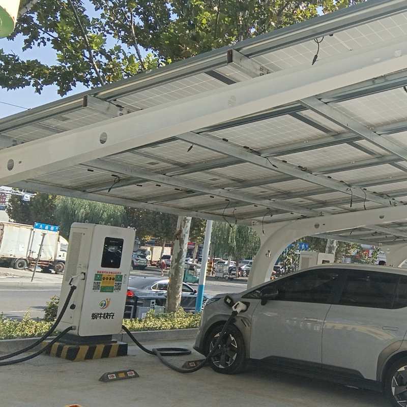 厂家光伏车棚定 制钢架室外大型停车场钢架车棚钢膜结构汽车棚