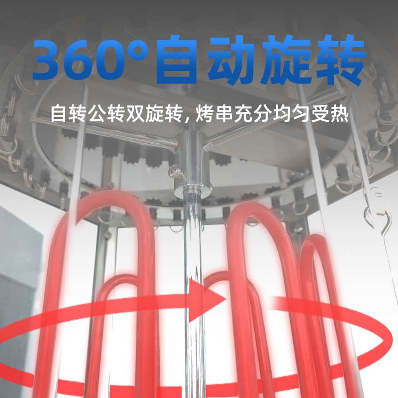杰冠EB36自动旋转烧烤炉摆摊烤玉米机烤羊肉串炉超市商场烧烤设备