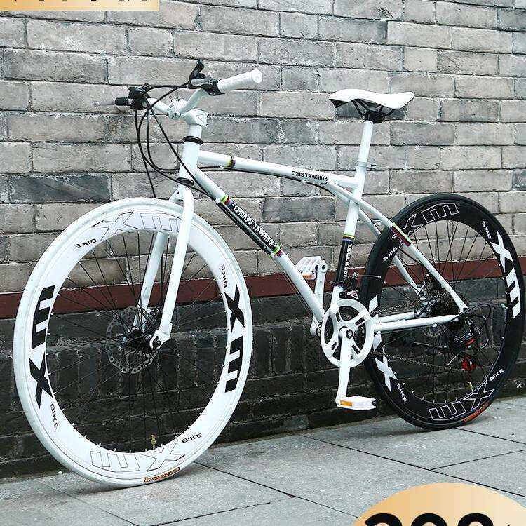变速死飞自行车实心胎活飞网红公路赛车简约学生成人男女单车