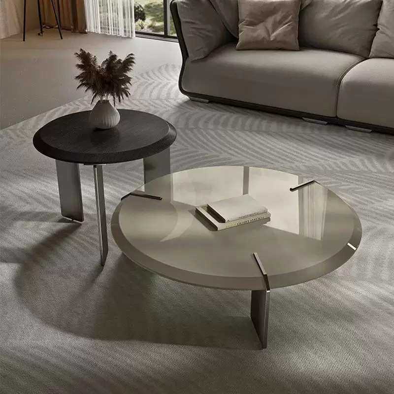 意式极简沙发边柜侧边柜圆形设计师创意边茶几Keel coffee table图片